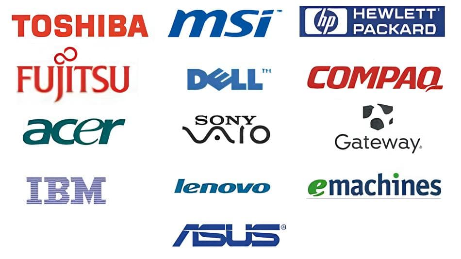 Brands we stock — ASUS, HP, Dell, Lenovo, Apple and more